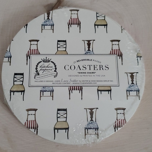 Kitchen Papers Reversible Dining Chairs Coasters - Picture 2 of 3